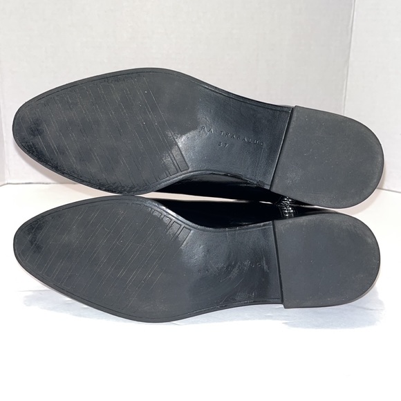 Zara Trafaluc Vegan Leather Cut Out Black Booties, Size 37 EU/ 6.5 - 7 US - Picture 10 of 12